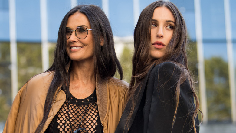 Demi Moore and Scout Willis at Paris Fashion Week