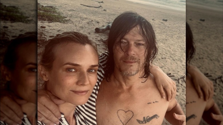 Diane Kruger and Norman Reedus at beach