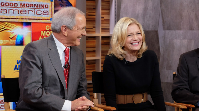 Charles Gibson and Diane Sawyer laughing