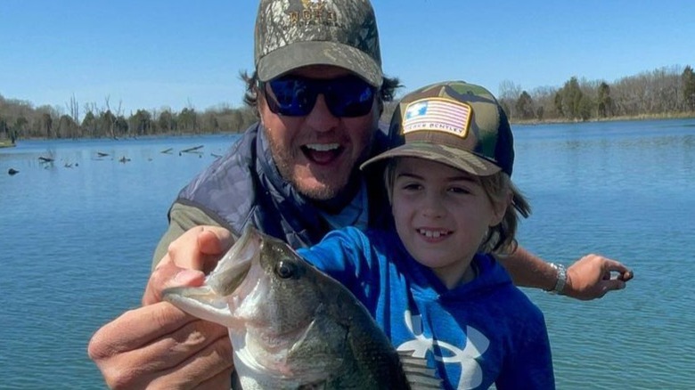 Luke Bryan fishing with Dierks Bentley's kids