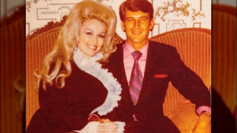 Dolly Parton with Carl Dean smiling