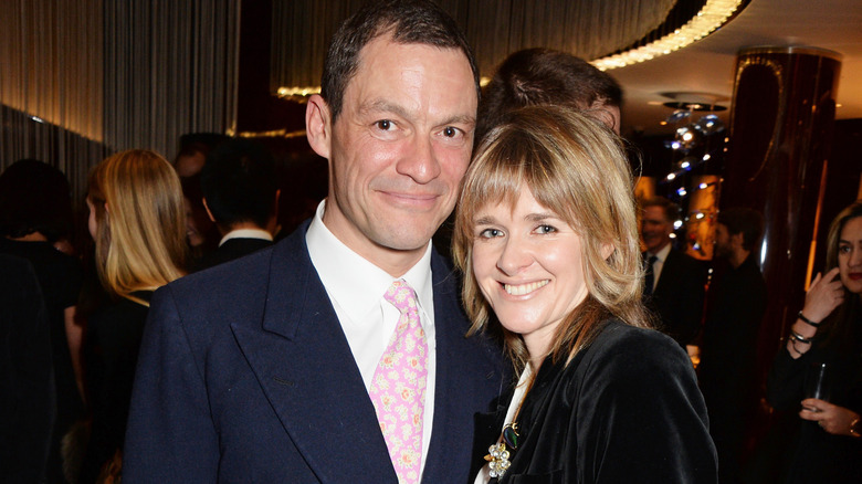 Dominic West and Catherine FitzGerald smiling