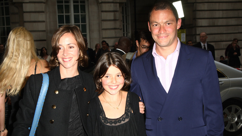 Polly Astor with daughter Martha and Dominic West