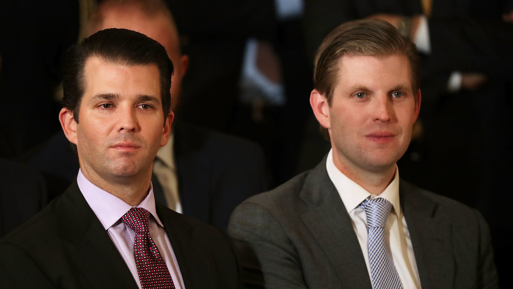 Donald Trump Jr and Eric Trump at a ceremony in 2016