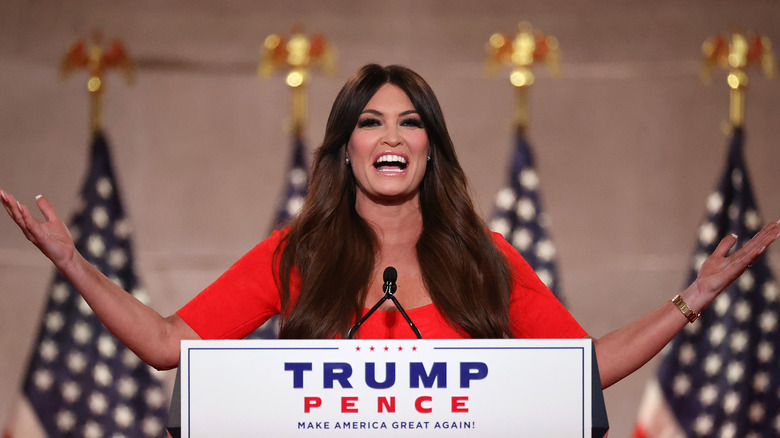 Kimberly Guilfoyle pre-records her address to the Republican National Convention at the Mellon Auditorium on August 24, 2020