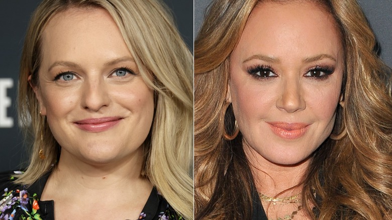 Split image of Elisabeth Moss and Leah Remini