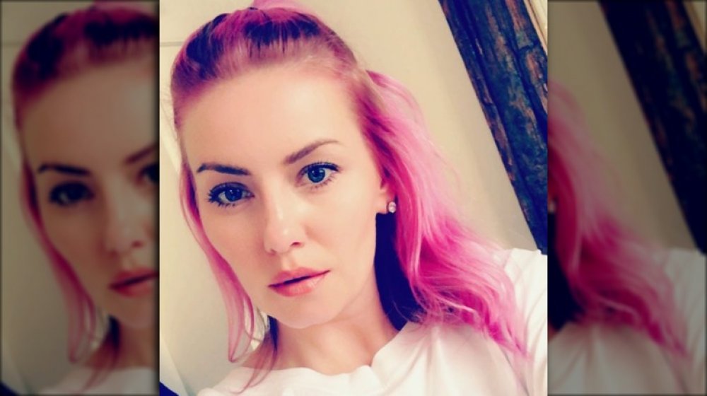 Elisha Cuthbert with pink hair