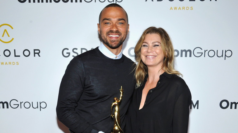 Jesse Williams and Ellen Pompeo smiling