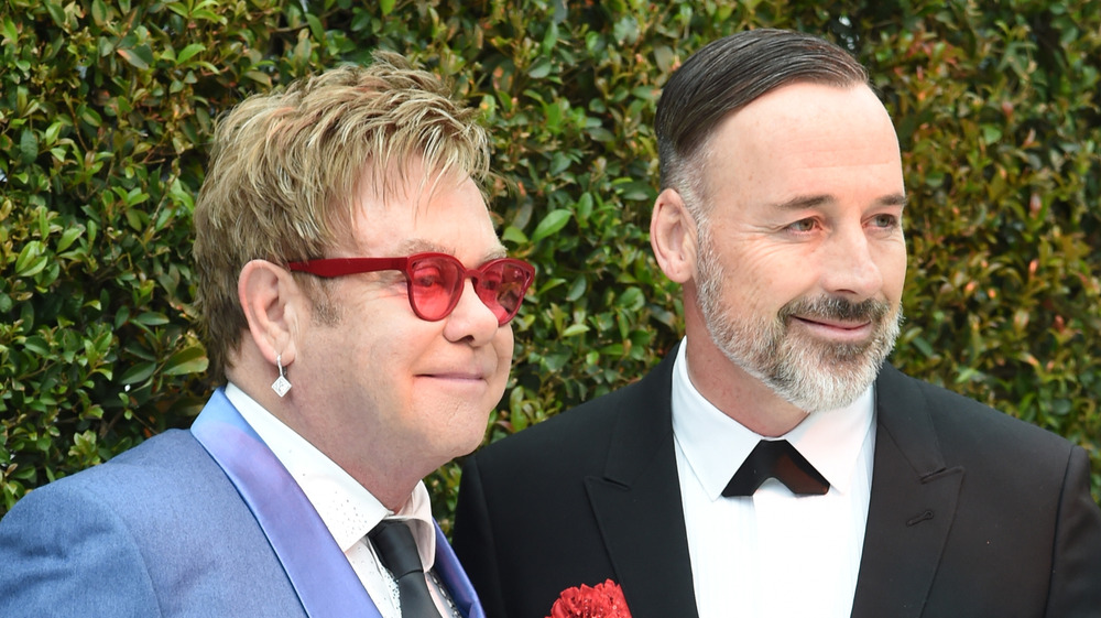 Elton John and David Furnish tuxedos