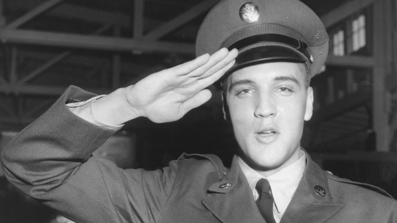 Elvis Presley salutes