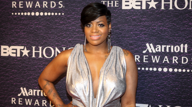 fantasia barrino silver plunge dress