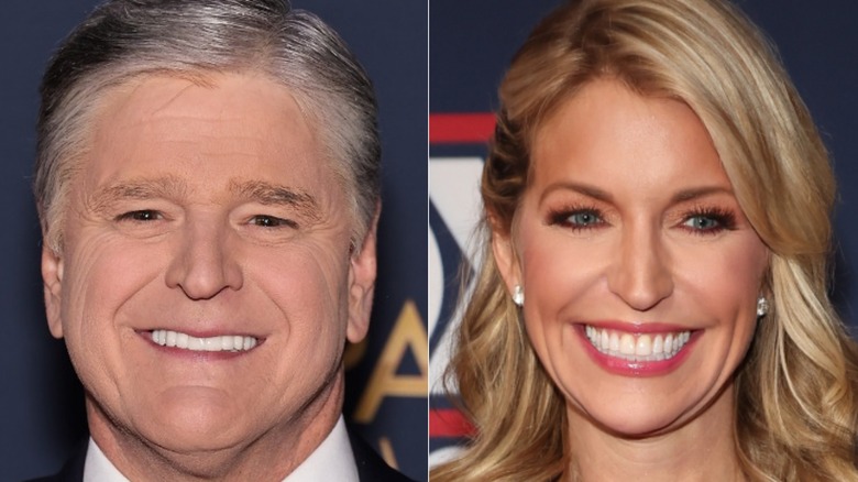 Split image of Sean Hannity and Ainsley Earhardt