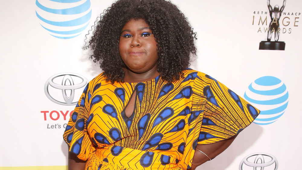 Gabourey Sidibe on red carpet