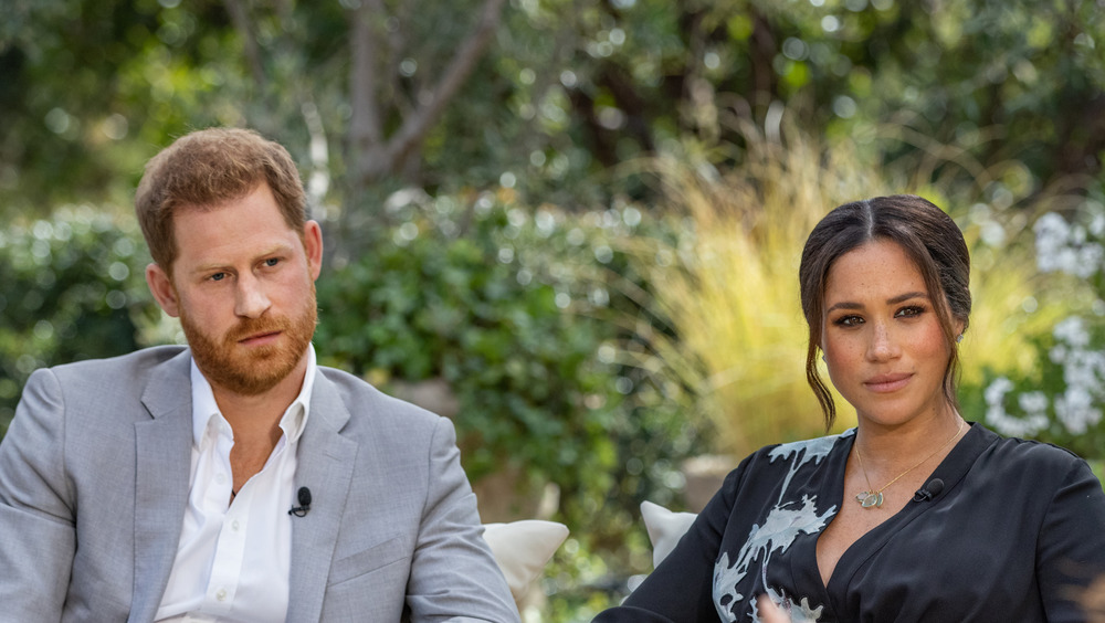 Meghan Markle and Prince Harry during the Oprah interview