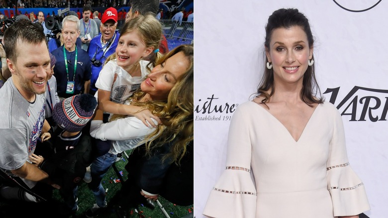 Gisele Bündchen with Tom Brady and kids, Bridget Moynahan smiling