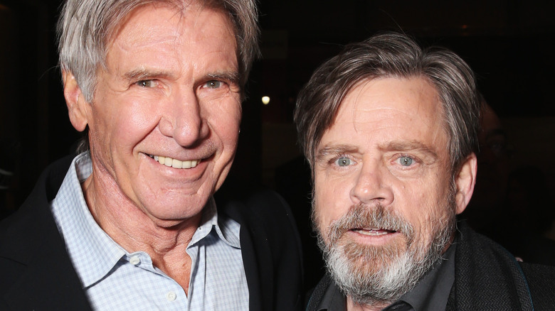 Mark Hamill and Harrison Ford smiling