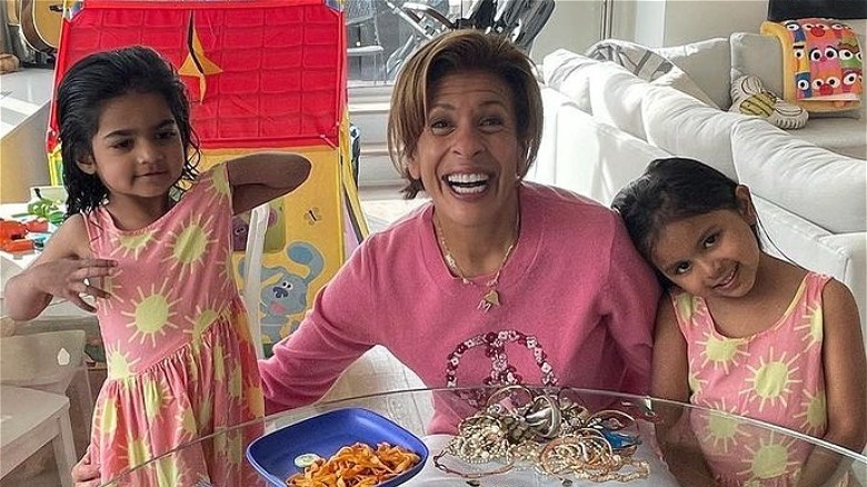 Hoda Kotb playing with daughters Haley and Hope