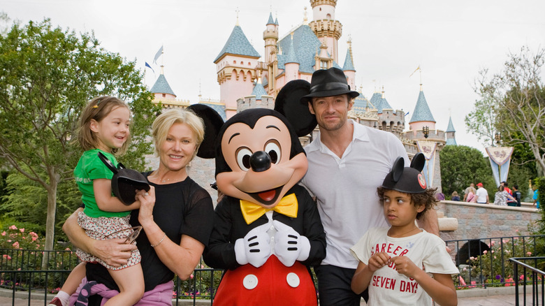 Hugh Jackman and Deborra-Lee Furness with their children Ava and Oscar at Disneyland