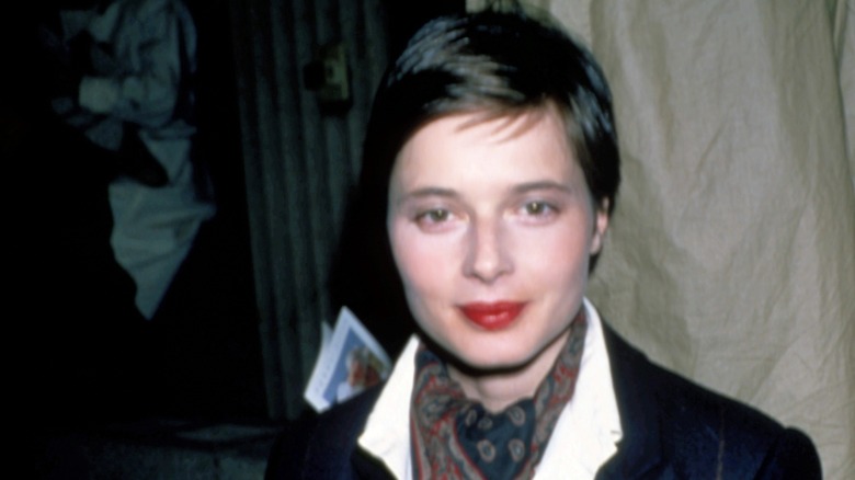 isabella Rossellini looking at the camera