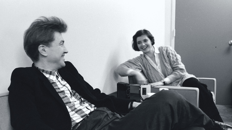 Isabella Rossellini and David Lynch smiling at each other