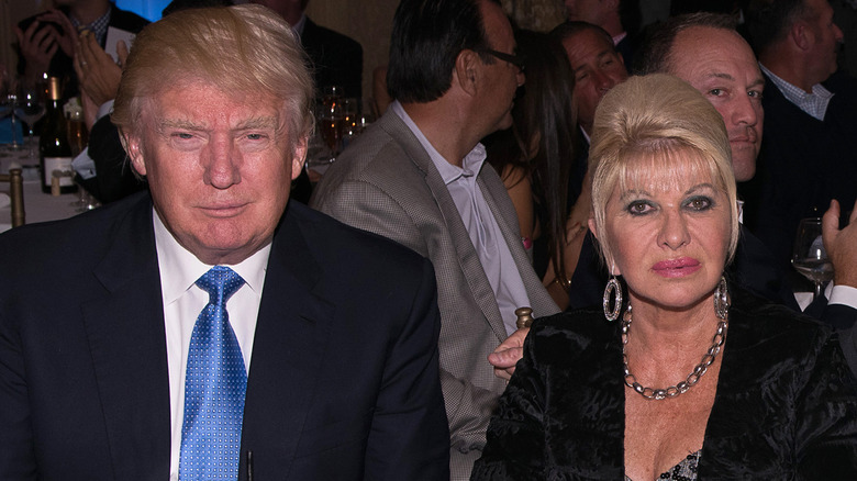 Ivana and Donald Trump at a golf tournament