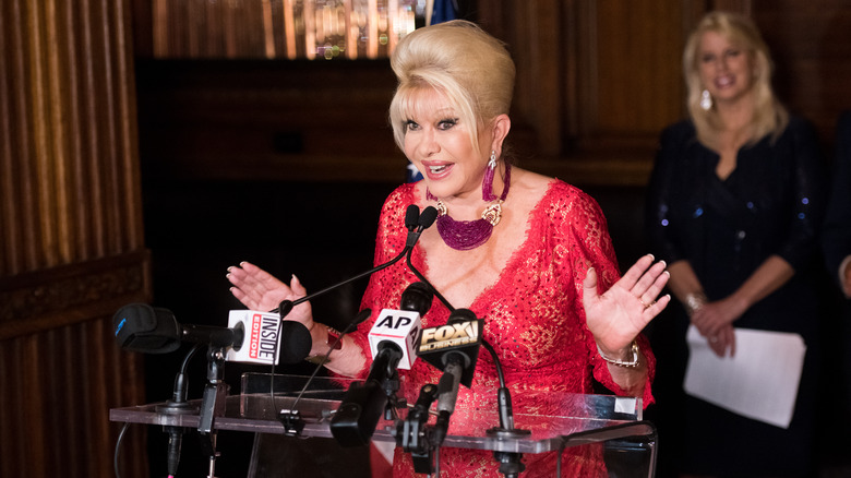 Ivana Trump speaking at a press conference