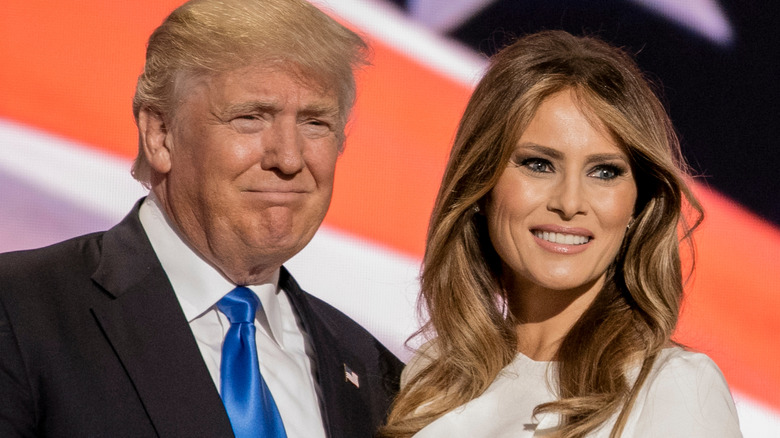 Donald and Melania Trump posing