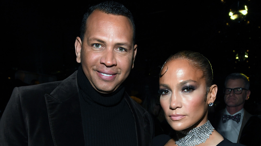 Alex Rodriguez and Jennifer Lopez smiling