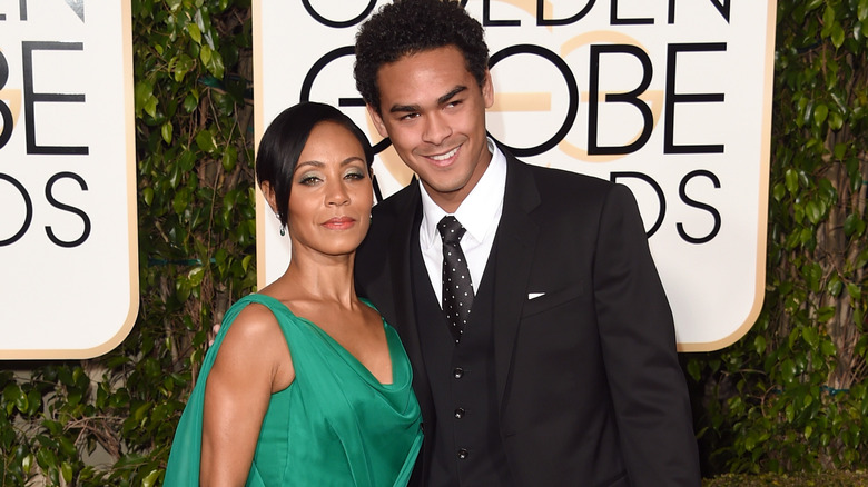 ada Pinkett Smith (L) and Trey Smith attend the 73rd Annual Golden Globe Awards