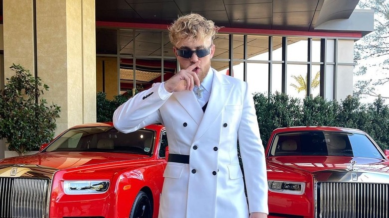 Jake Paul white suit