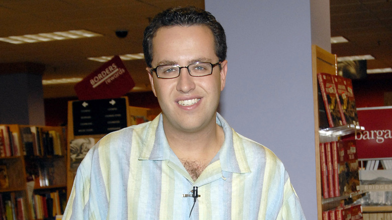 Jared Fogle striped shirt glasses