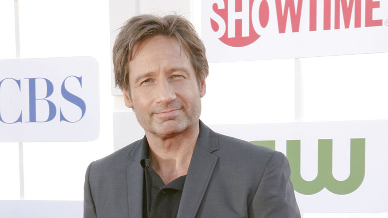 David Duchovny poses in a suit.