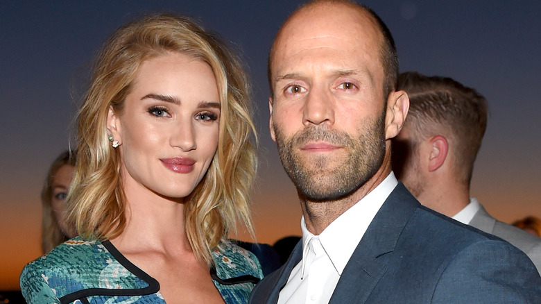 Rosie Huntington-Whiteley and Jason Statham posing