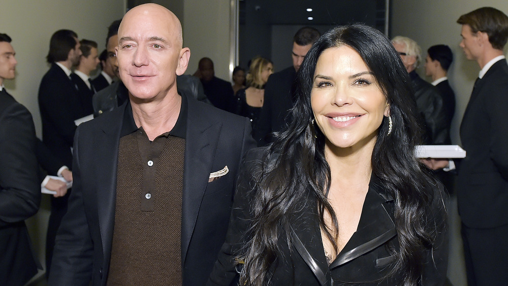 Jeff Bezos and Lauren Sanchez smiling