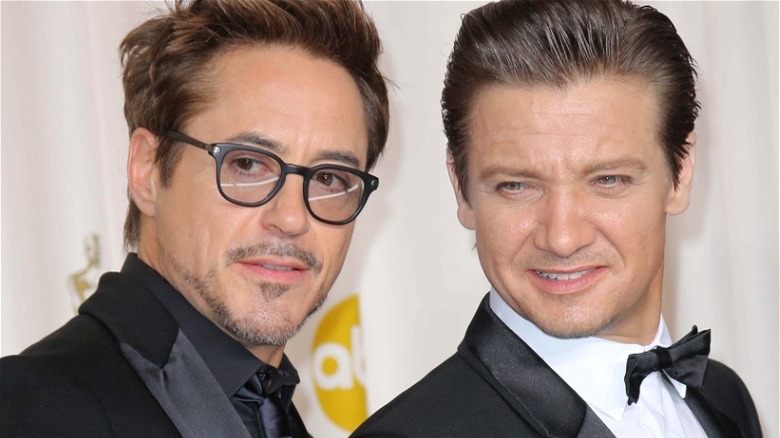 Robert Downey Jr. and Jeremy Renner posing