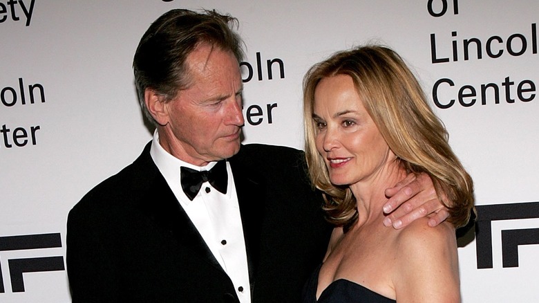 Sam Shepard and Jessica Lange posing at an event