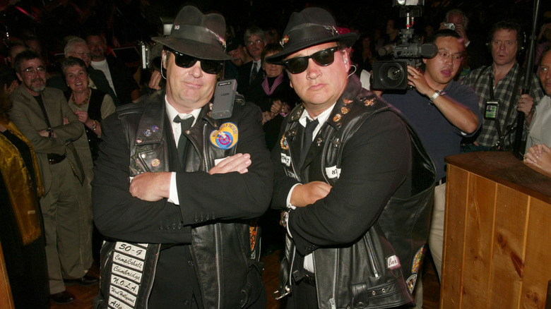 Dan Aykroyd and Jim Belushi posing together