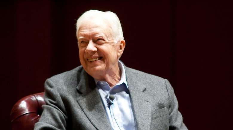 Jimmy Carter gives a talk