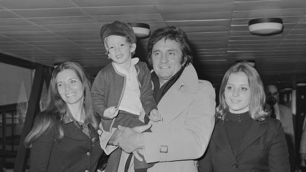 June Carter and Johnny Cash with family