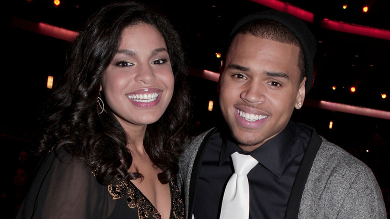 Jordin Sparks and Chris Brown posing together in 2007