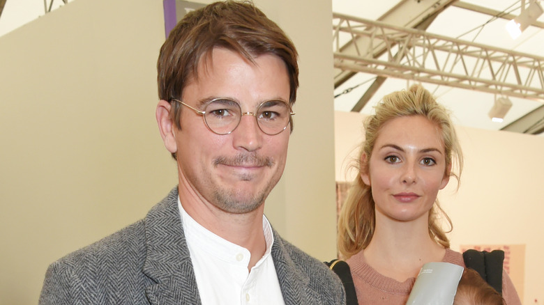 Josh Hartnett and Tamsin Egerton looking at camera