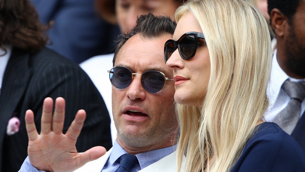 Jude Law and Phillipa Coan at Wimbledon Lawn Tennis Championships in 2016