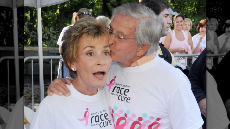 Jerry Sheindlin kissing Judge Judy