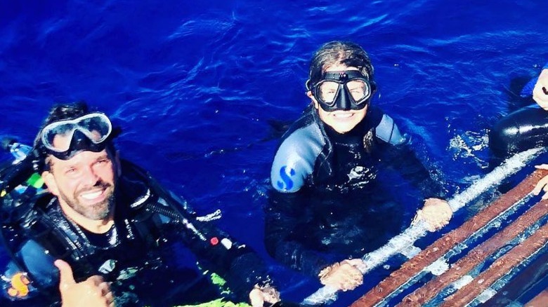 Donald Trump Jr. and daughter Kai Trump scuba diving