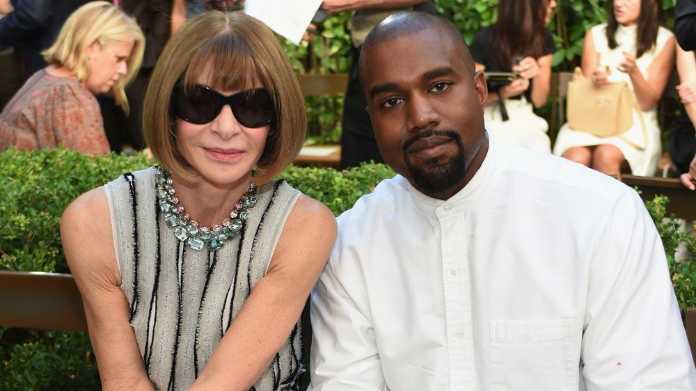 Anna Wintour and Kanye West sitting together 