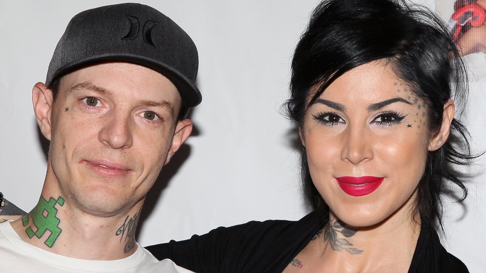 Deadmau5 and Kat Von D smiling 