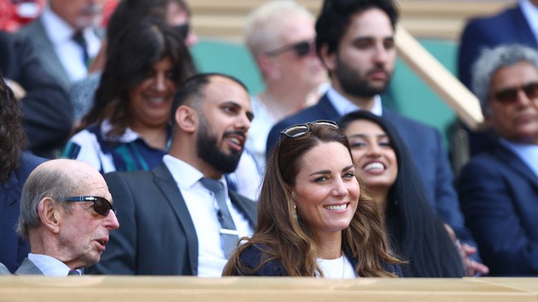 Kate Middleton attending Wimbledon tennis match