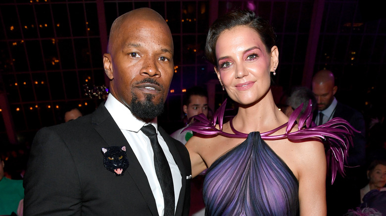 Katie Holmes Jaime Foxx posing