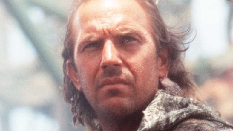 Kevin Costner on the set of Waterworld