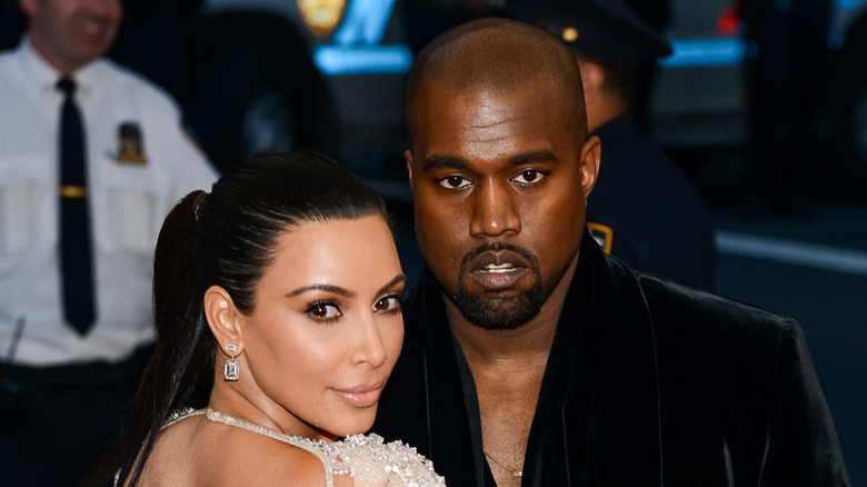 Kim Kardashian and Kanye West on the red carpet